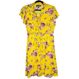 Mod‎ Cloth Women's Medium 2 Piece Dress Western Cowgirl Yellow Floral BNWT